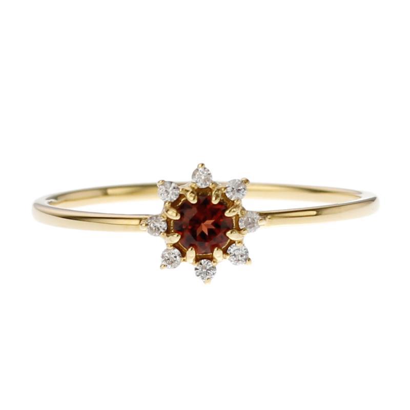 18 Karat Gold Diamond Birthstone Ring (96-2103-2114)-Ring-Jewels Japan