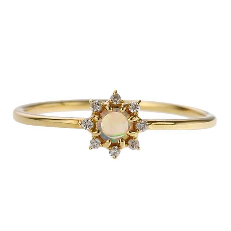 18 Karat Gold Diamond Birthstone Ring (96-2103-2114)-Ring-Jewels Japan