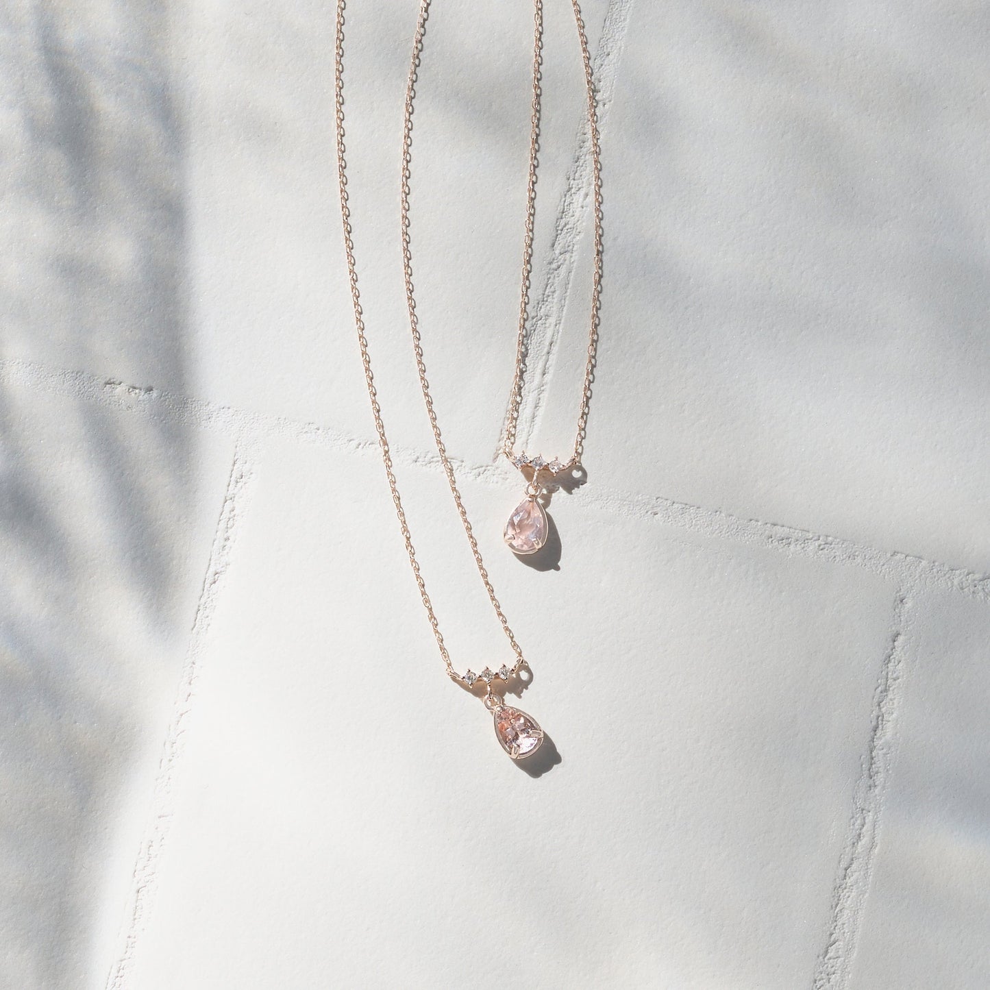 10 Karat Pink Gold Morganite Necklace｜60-9408