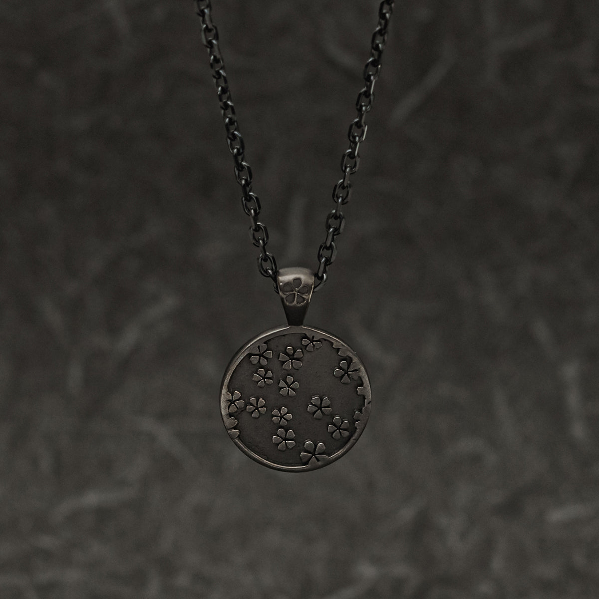 Silver Sakura Pattern Necklace (64-3765)