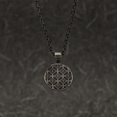 Silver Edokiriko Pattern Necklace (64-3767)